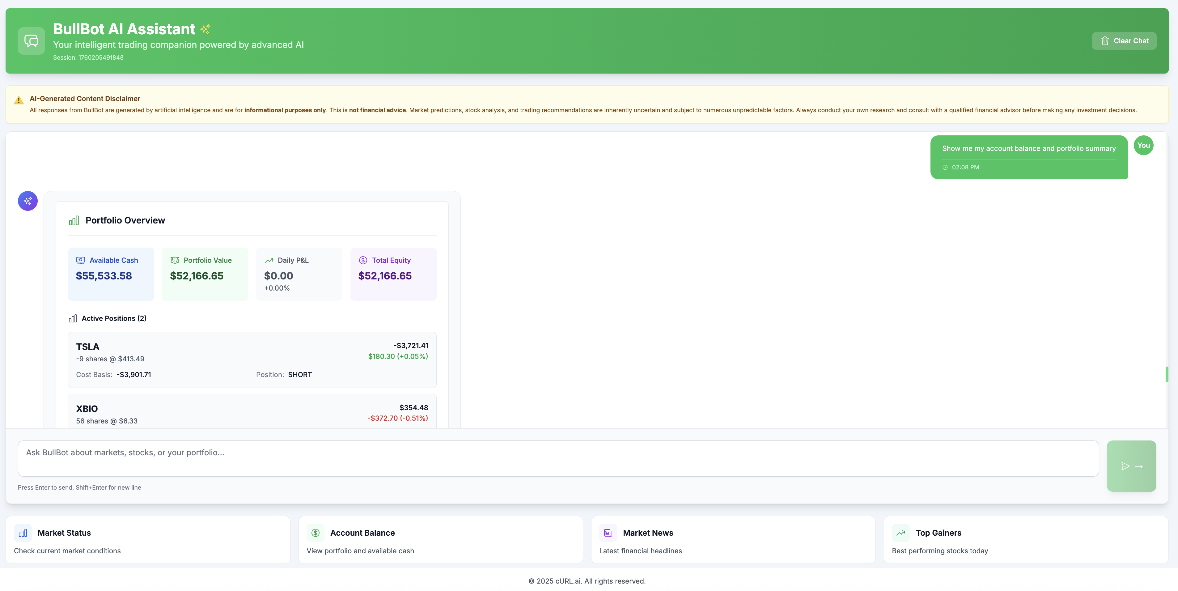 BullBot AI Assistant